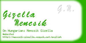 gizella mencsik business card